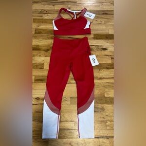 ZYIA Light n Tight Scarlet Set (Leggings -4/Bra-M) NWT
